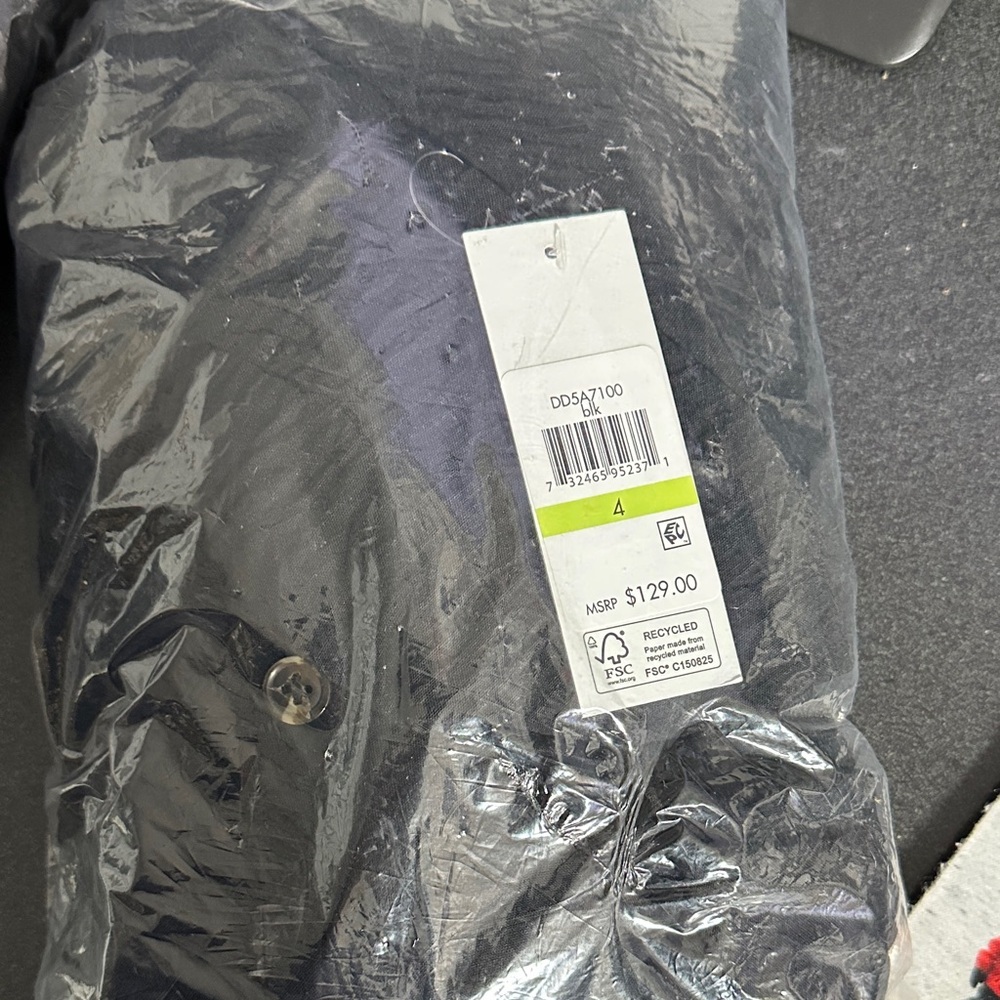 NWT DKNY Dress size 4 Black Women's Long Sleeve Collared Tie Waist Midi - Picture 7 of 7